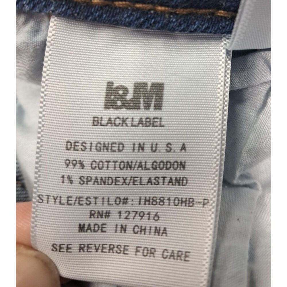 I&M Black Label Jeans Womens Sz 20 Plus I & M Denim Blue Stretch Distressed Pant - Picture 9 of 16